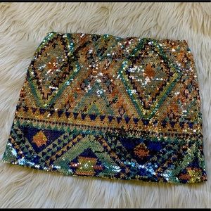 Sequin mini skirt